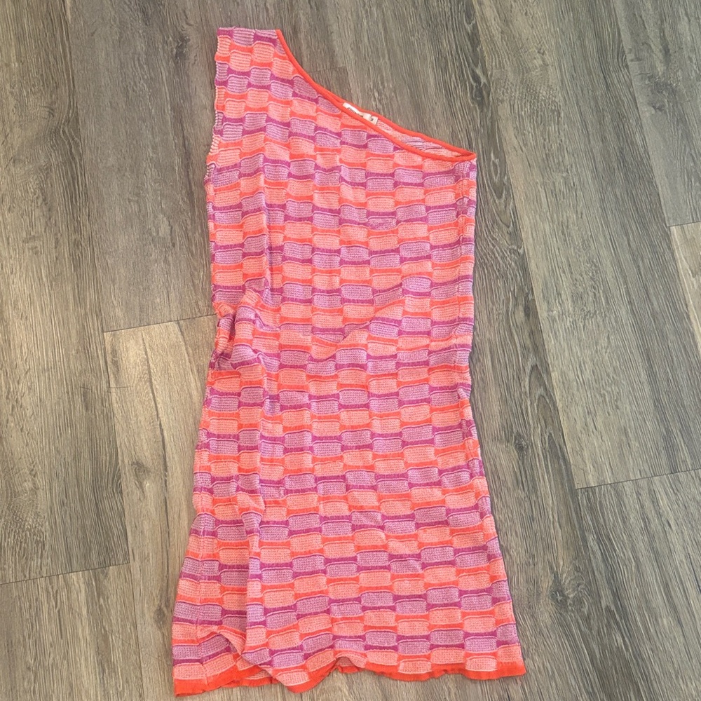 Gimaguas One-Shoulder Pink & Coral Knit Dress
